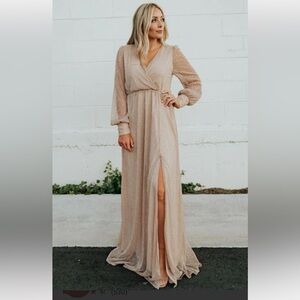 NWT Baltic Born Abigail Sparkle Gown Champagne